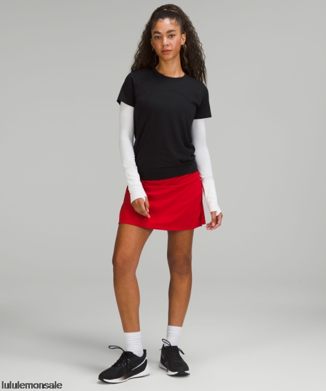 Lululemon Damen DELULU417 | Pace Rival Mittelhoher Rock Extra Lang Dunkelrot